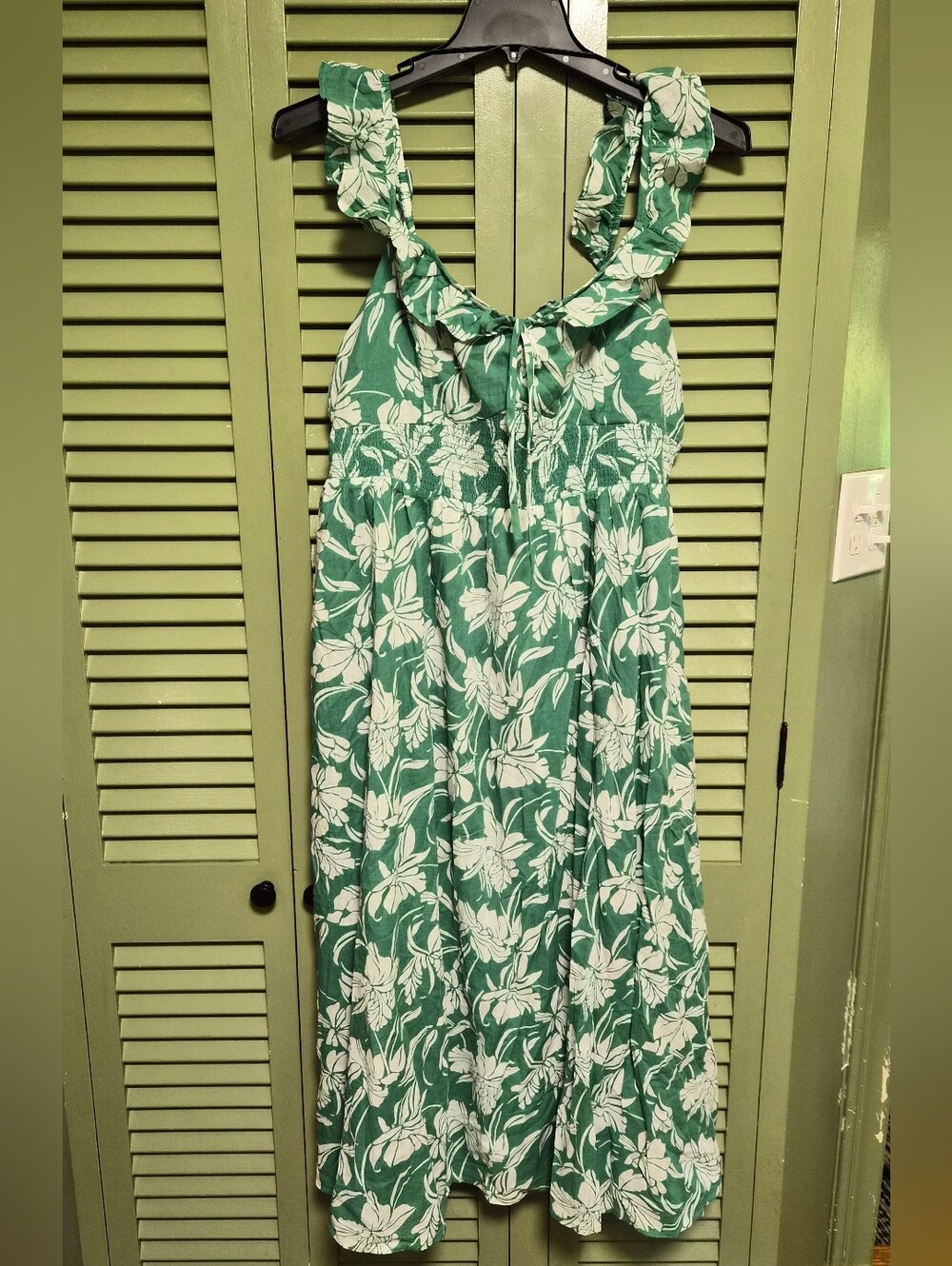 American Eagle Outfitters Green and White Printed Dress